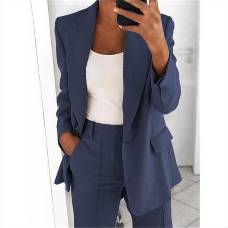 Ensemble Femme Élégant – Blazer Slim à Bouton + Pantalon Ajusté - Vestico