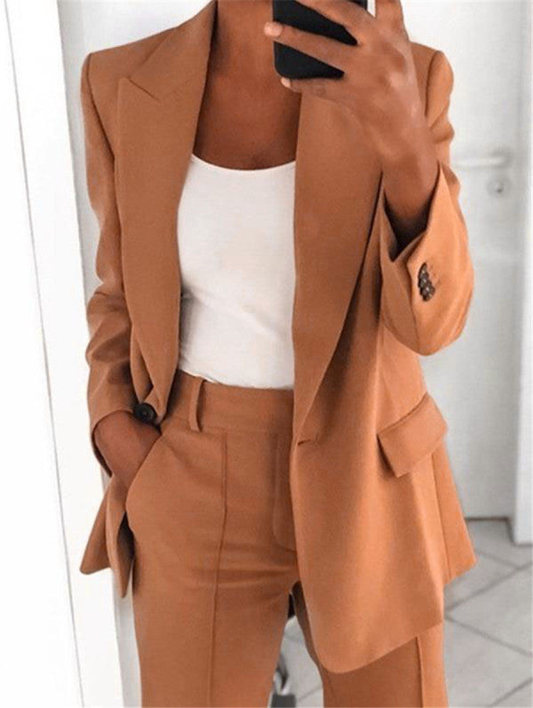 Ensemble Femme Élégant – Blazer Slim à Bouton + Pantalon Ajusté - Vestico