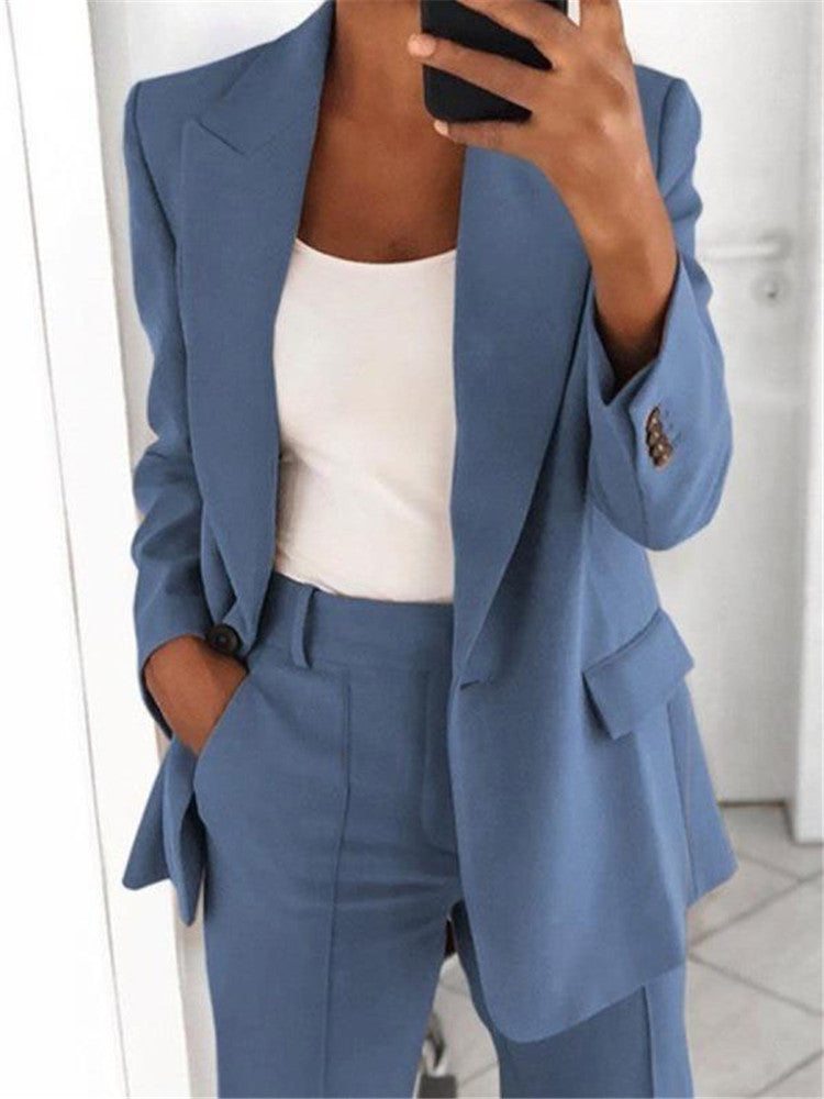 Ensemble Femme Élégant – Blazer Slim à Bouton + Pantalon Ajusté - Vestico