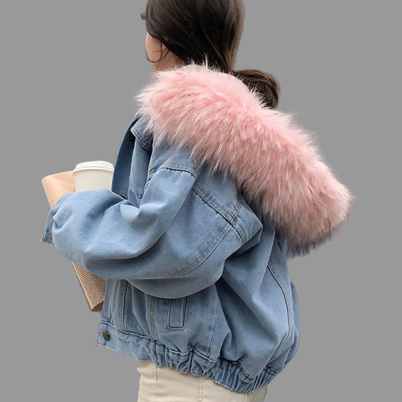 Veste Femme Hiver Chaude en Jean avec Capuche – Style Décontracté Grande Taille - Vestico