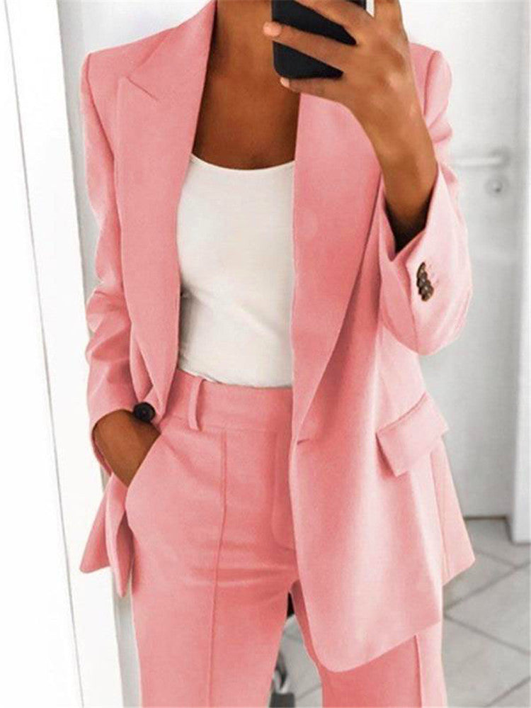 Ensemble Femme Élégant – Blazer Slim à Bouton + Pantalon Ajusté - Vestico