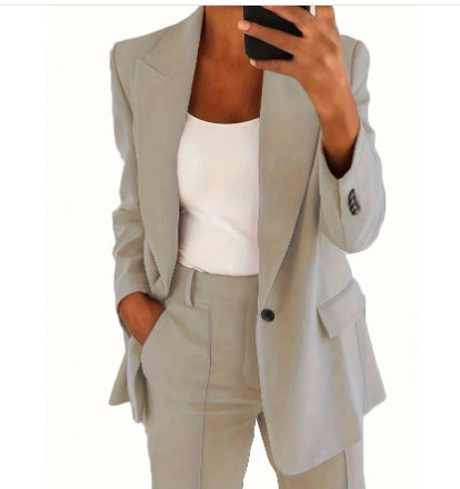 Ensemble Femme Élégant – Blazer Slim à Bouton + Pantalon Ajusté - Vestico