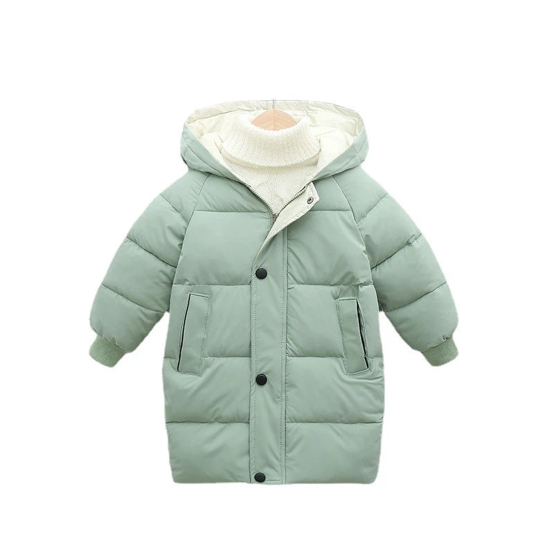 Kids Down Long Outerwear Winter Autumn Teen Cotton Clothes Boys Girls Cotton-Padded Parka Coats Big Children Thicken Warm Jacket - Vestico