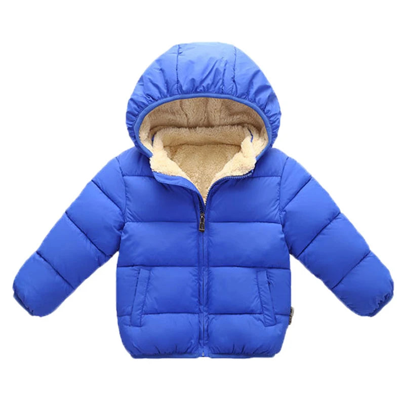 Baby Children Coats Winter Thick Jackets For Boys Warm Plush Thicken Outerwear For Girls Fur Hooded Jacket Kids Clothes Snowsuit - Vestico