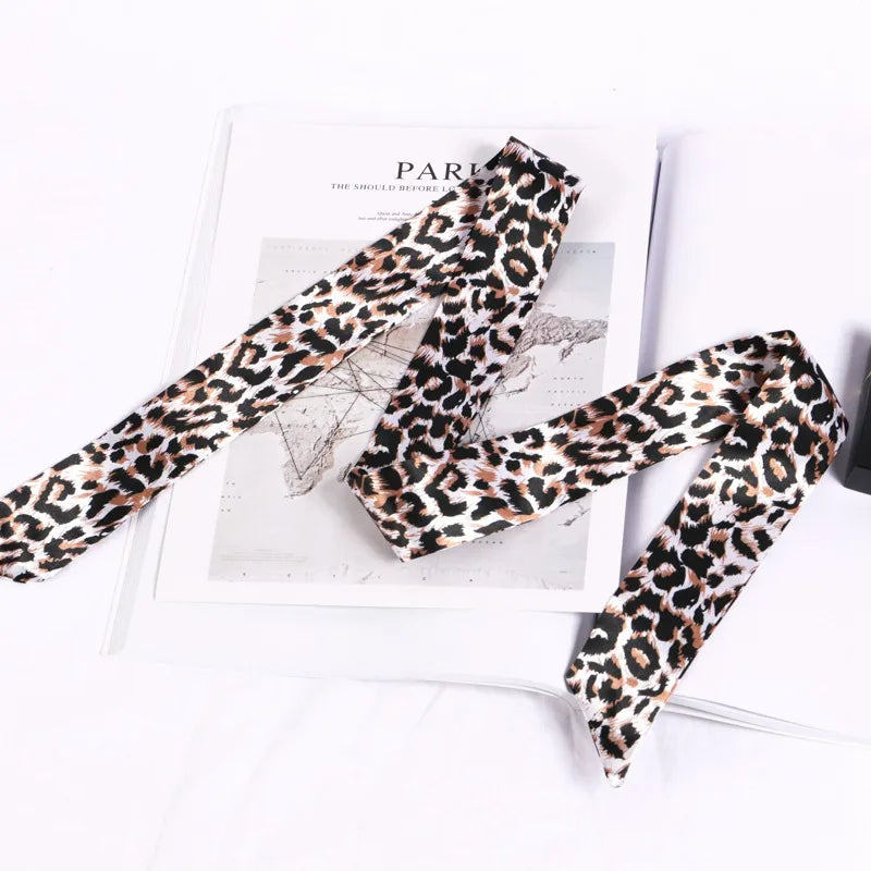 New Print Flower Small Scarf for Women Handle Bag Ribbons Brand Fashion Head Scarf Small Long Skinny Scarves Wholesale Headbands - Vestico