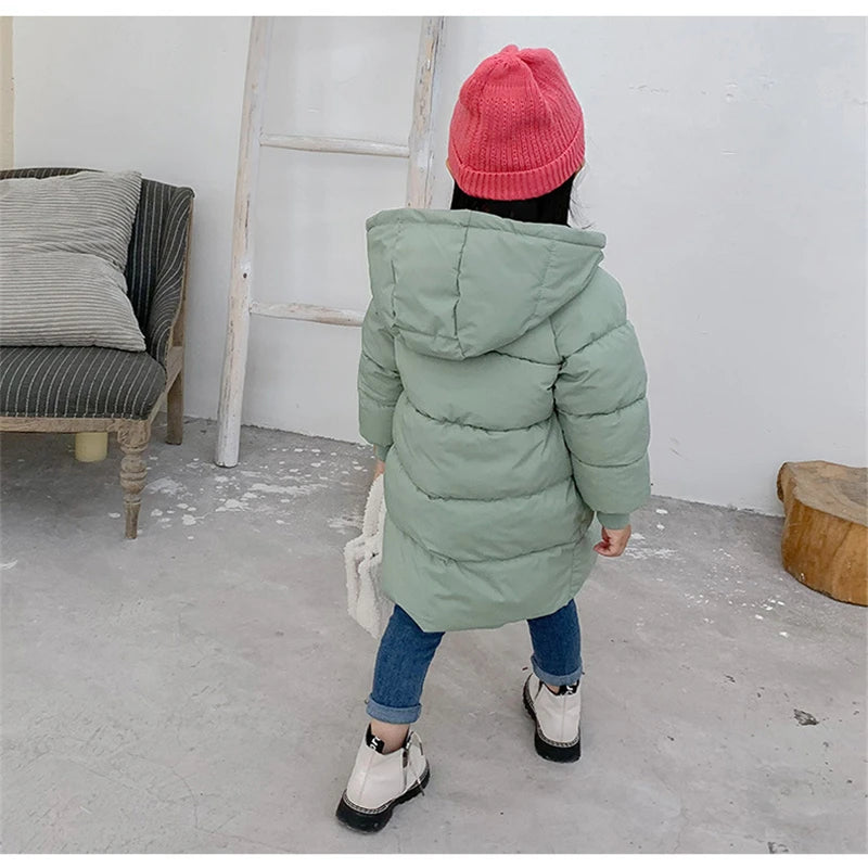 Kids Down Long Outerwear Winter Autumn Teen Cotton Clothes Boys Girls Cotton-Padded Parka Coats Big Children Thicken Warm Jacket - Vestico