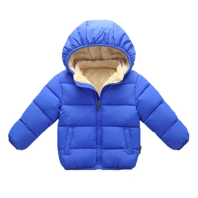 Baby Children Coats Winter Thick Jackets For Boys Warm Plush Thicken Outerwear For Girls Fur Hooded Jacket Kids Clothes Snowsuit - Vestico