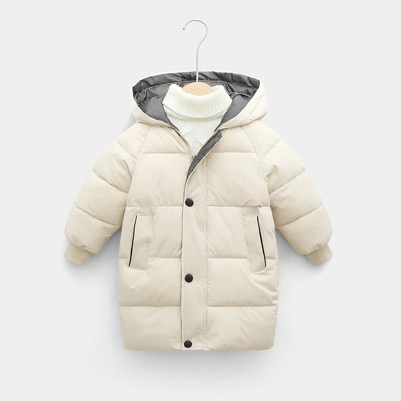 Kids Down Long Outerwear Winter Autumn Teen Cotton Clothes Boys Girls Cotton-Padded Parka Coats Big Children Thicken Warm Jacket - Vestico