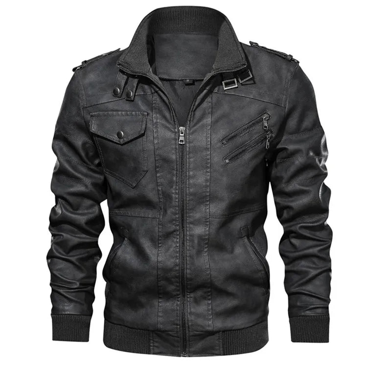 Veste Homme en Simili Cuir – Style Motard avec Capuche Amovible - Vestico