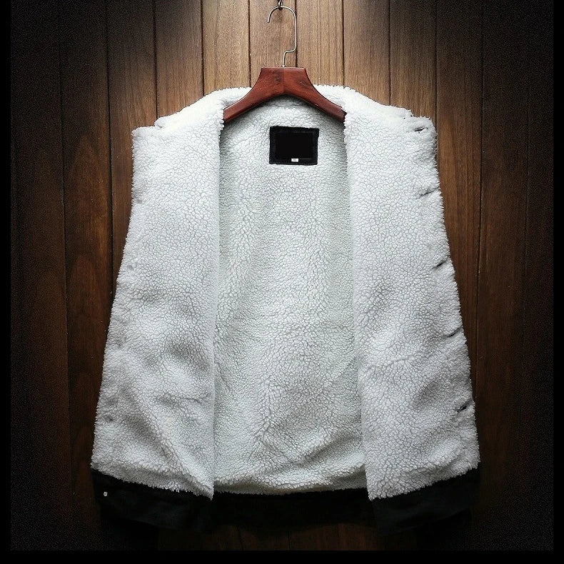 Veste Jean Homme Hiver Épaisse à Doublure Laine de Mouton – Style Coréen Décontracté - Vestico
