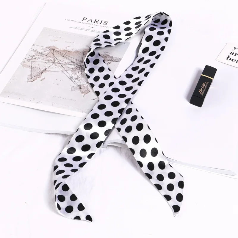 New Print Flower Small Scarf for Women Handle Bag Ribbons Brand Fashion Head Scarf Small Long Skinny Scarves Wholesale Headbands - Vestico