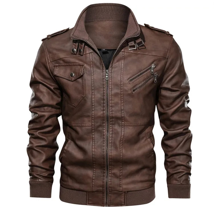 Veste Homme en Simili Cuir – Style Motard avec Capuche Amovible - Vestico