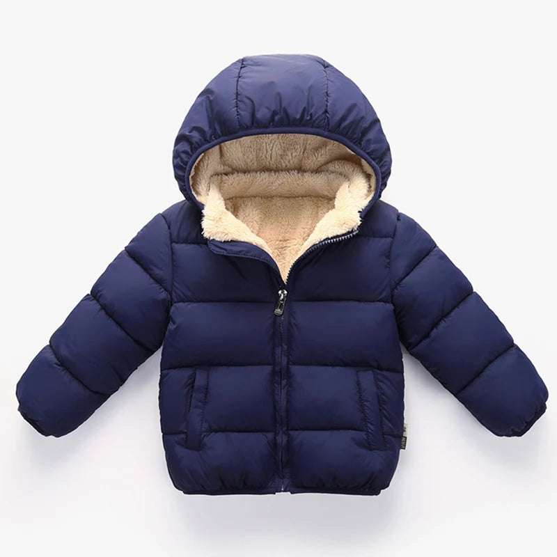 Baby Children Coats Winter Thick Jackets For Boys Warm Plush Thicken Outerwear For Girls Fur Hooded Jacket Kids Clothes Snowsuit - Vestico