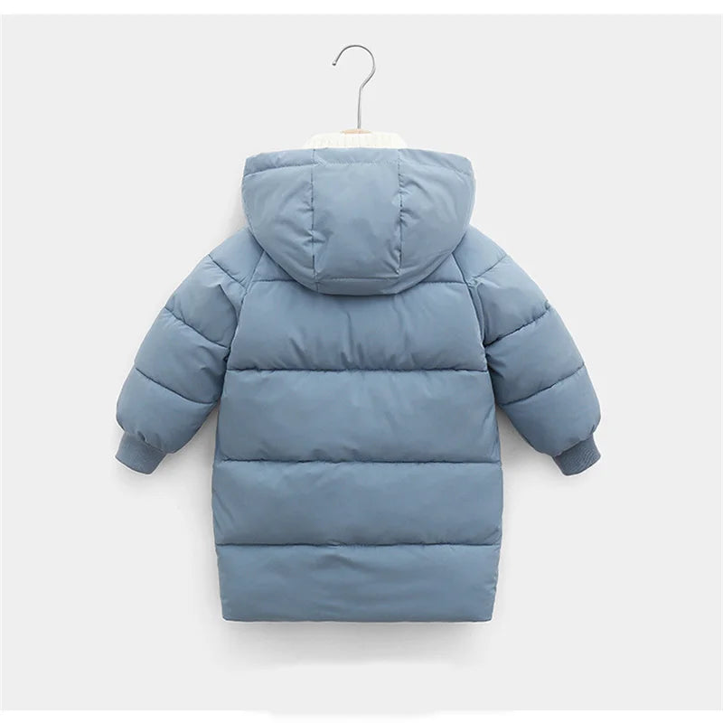 Kids Down Long Outerwear Winter Autumn Teen Cotton Clothes Boys Girls Cotton-Padded Parka Coats Big Children Thicken Warm Jacket - Vestico