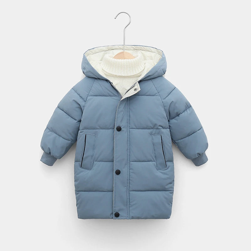 Kids Down Long Outerwear Winter Autumn Teen Cotton Clothes Boys Girls Cotton-Padded Parka Coats Big Children Thicken Warm Jacket - Vestico