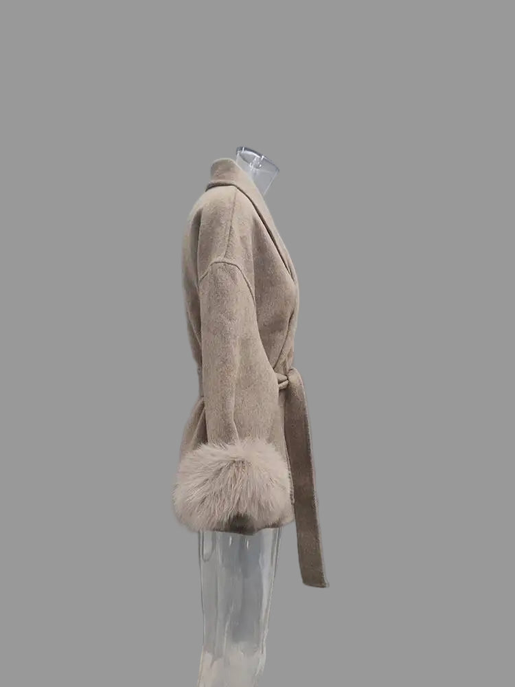 Manteau Femme OL – Patchwork Fourrure & Laine - Vestico