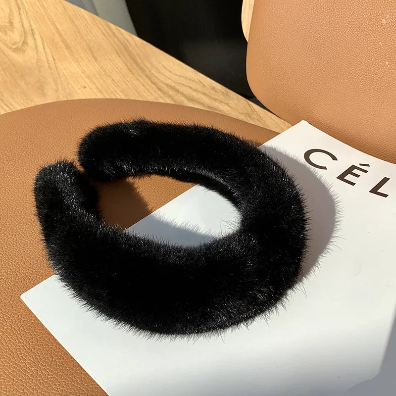 Bandeau Femme en Fourrure de Vison Véritable – Élégant & Luxueux