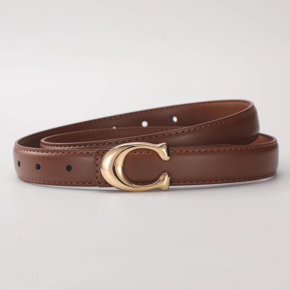 Ceinture Femme en PU – Boucle C Élégante & Style Casual