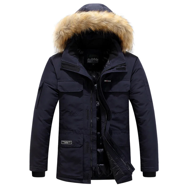 Veste d’Hiver Homme Épaisse -30°C | Parka à Capuche en Fausse Fourrure Imperméable et Coupe-Vent