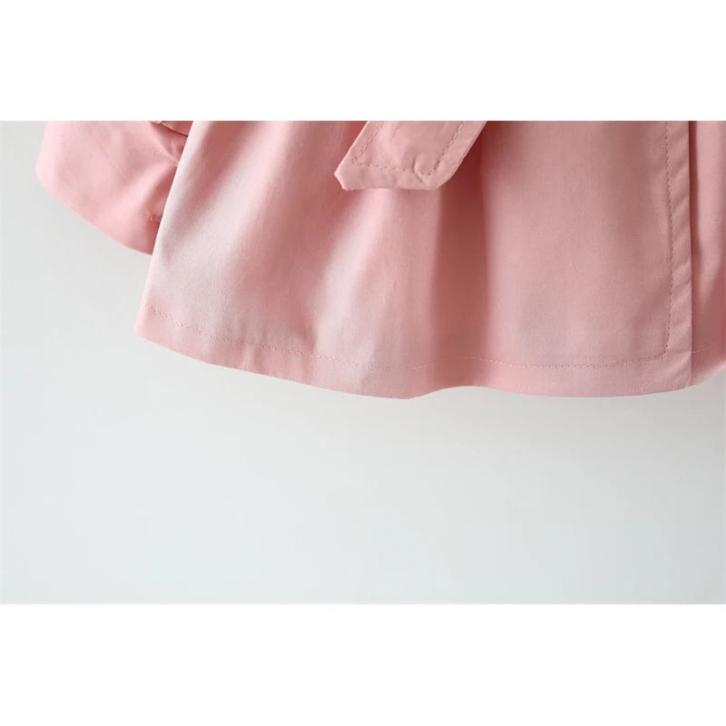 Trench Coat For Girl Children's Spring Cute Long Jacket 2024 New Kids Khaki Casual Outerwear Baby Khaki Fashion Windbreaker - Vestico