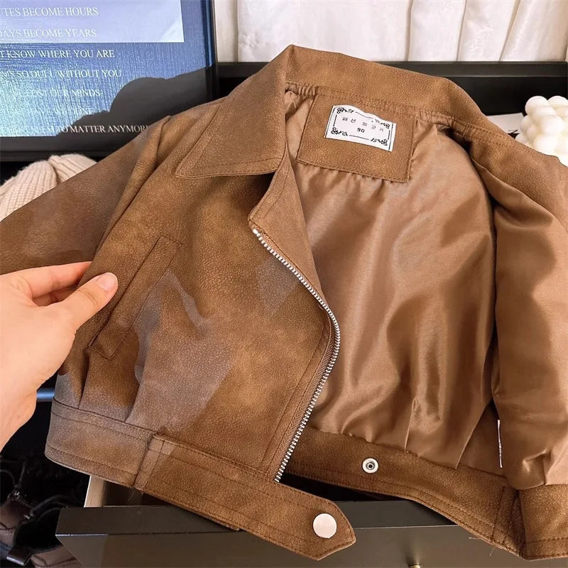 Veste Simili-Cuir Fille, Élégance Printanière & Résistante (2 à 8 ans) - Vestico