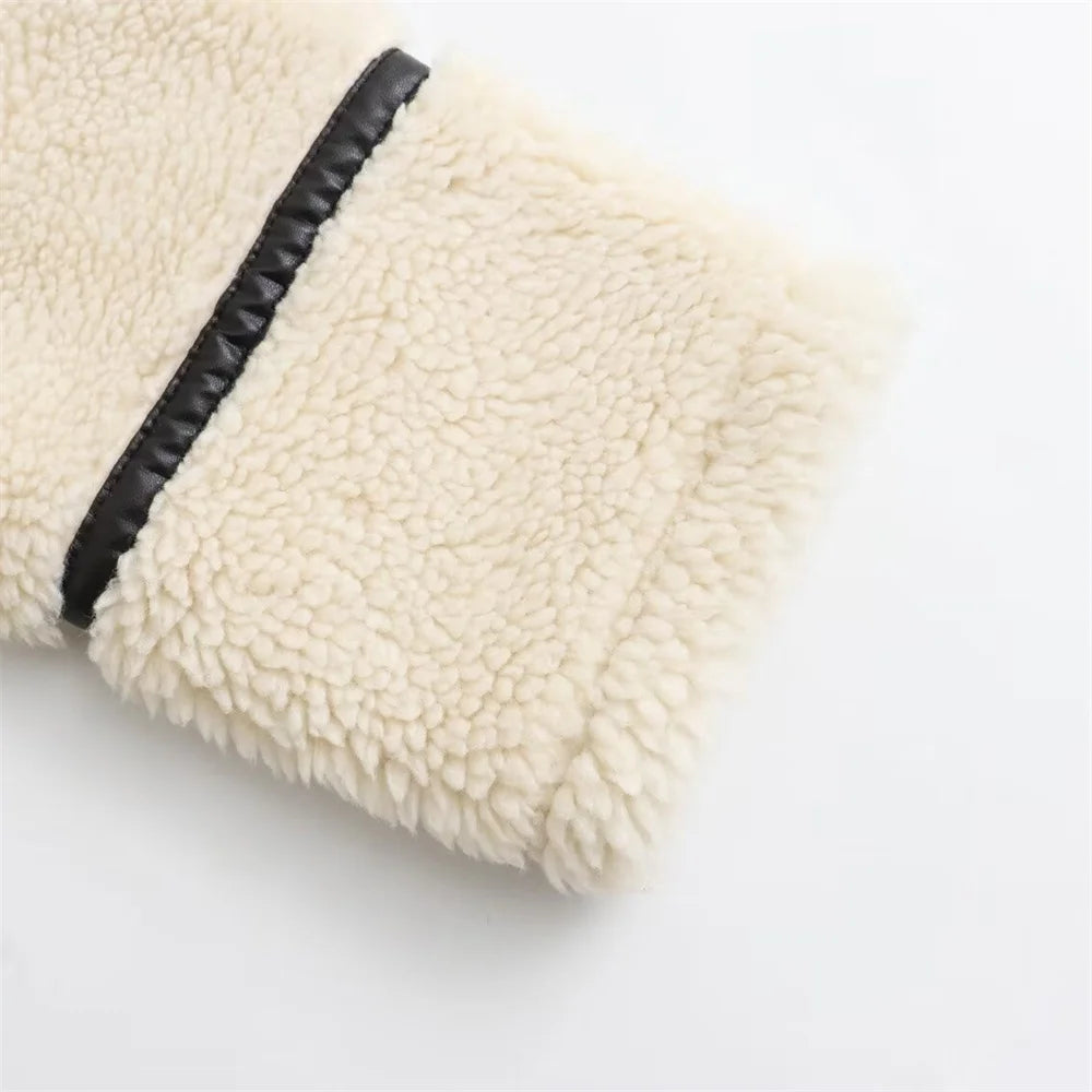 Veste Motard Femme Effet Fourrure – Style Automne - Vestico