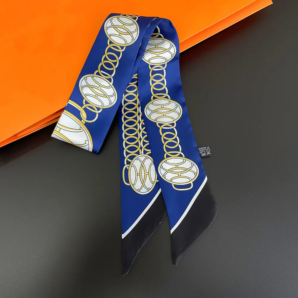 Foulard Femme Imprimé – Écharpe Fine en Soie, Accessoire pour Sac & Cheveux - Vestico