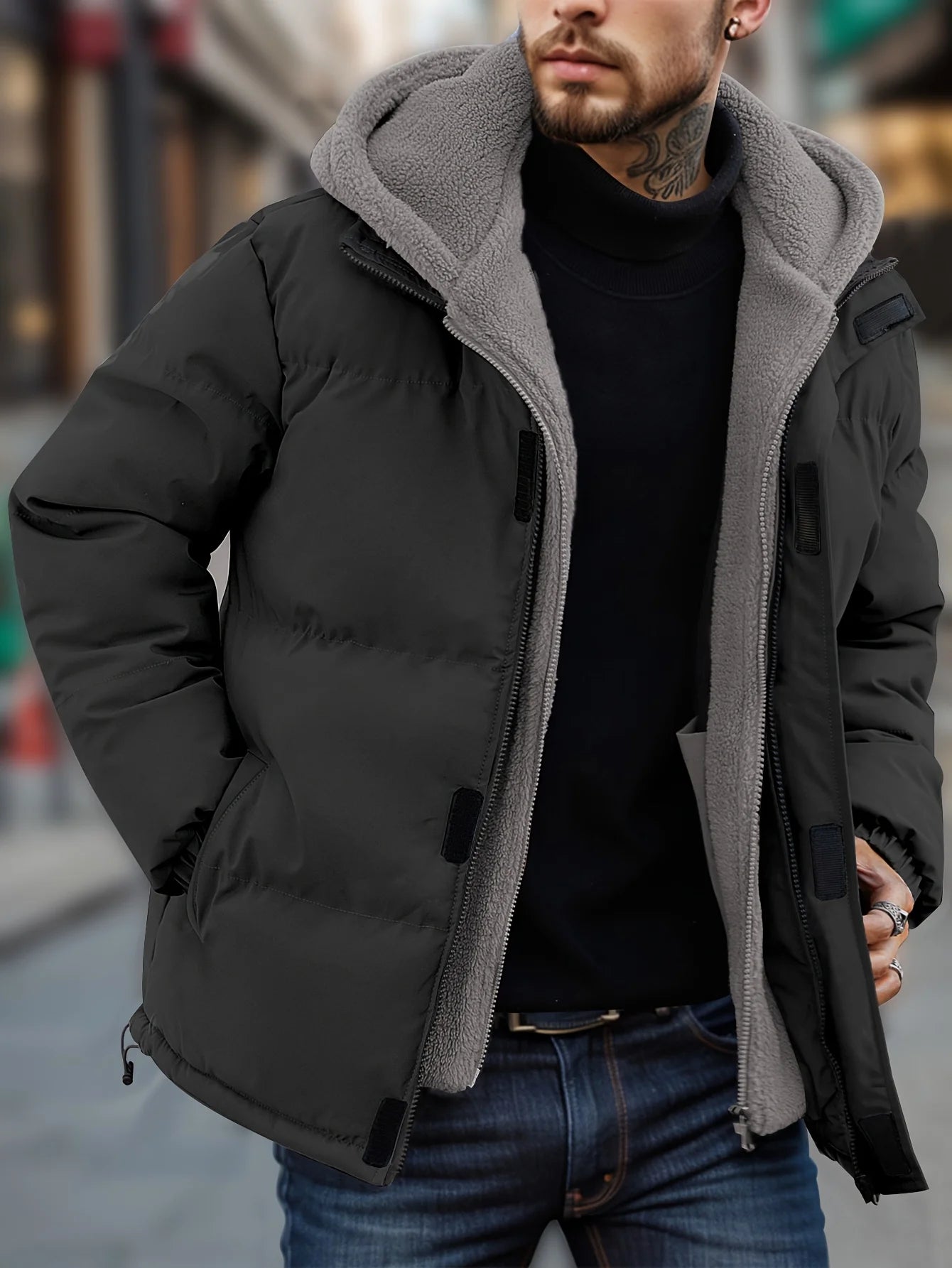 Veste Homme Hiver Imperméable avec Capuche Amovible – Coupe Casual et Chaude - Vestico