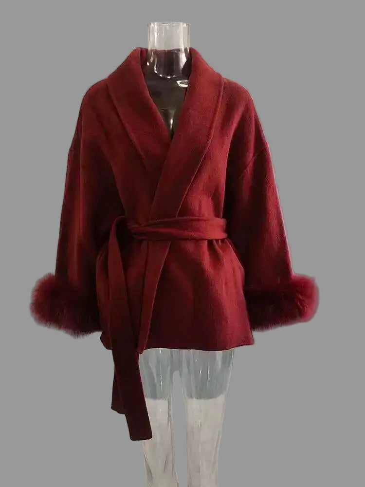 Manteau Femme OL – Patchwork Fourrure & Laine - Vestico