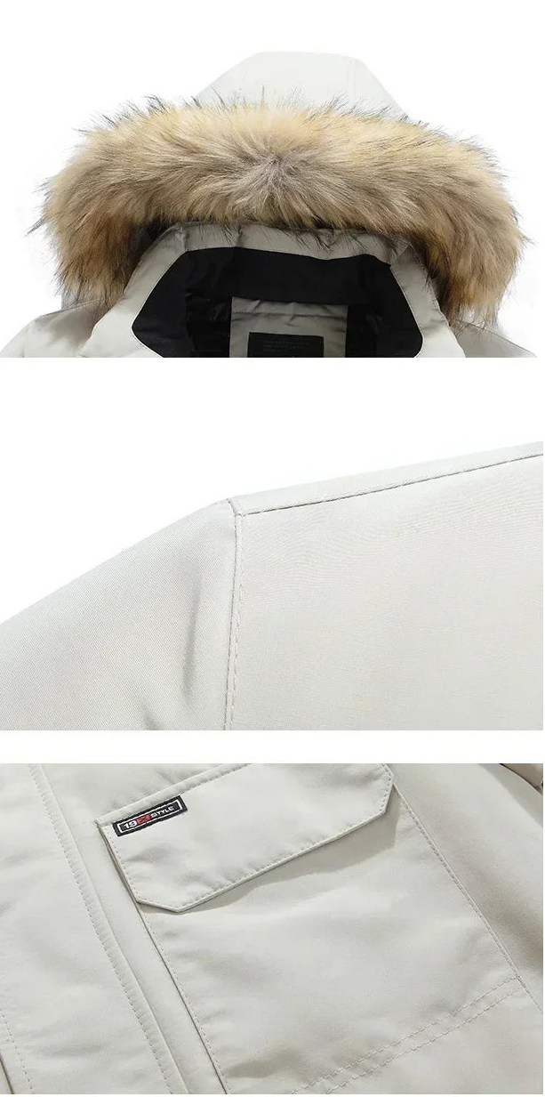 Veste d’Hiver Homme Épaisse -30°C | Parka à Capuche en Fausse Fourrure Imperméable et Coupe-Vent