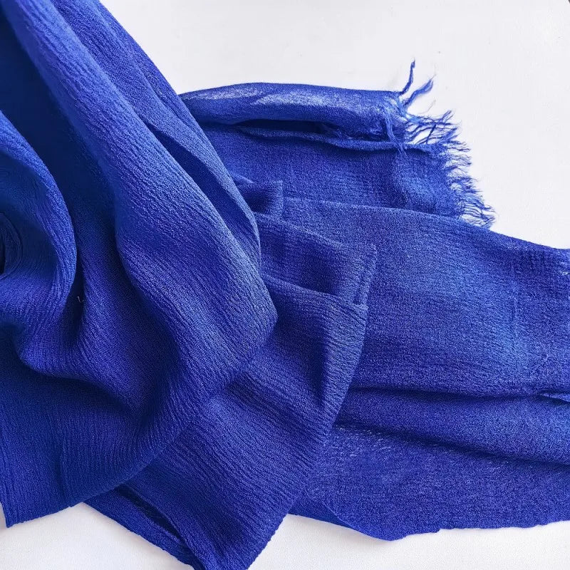 61 Colors Soft Cotton Viscose Scarf Rayon Material Muslim Hijab Mid Eastern Plain Solid Color Headscarf With Tassel - Vestico