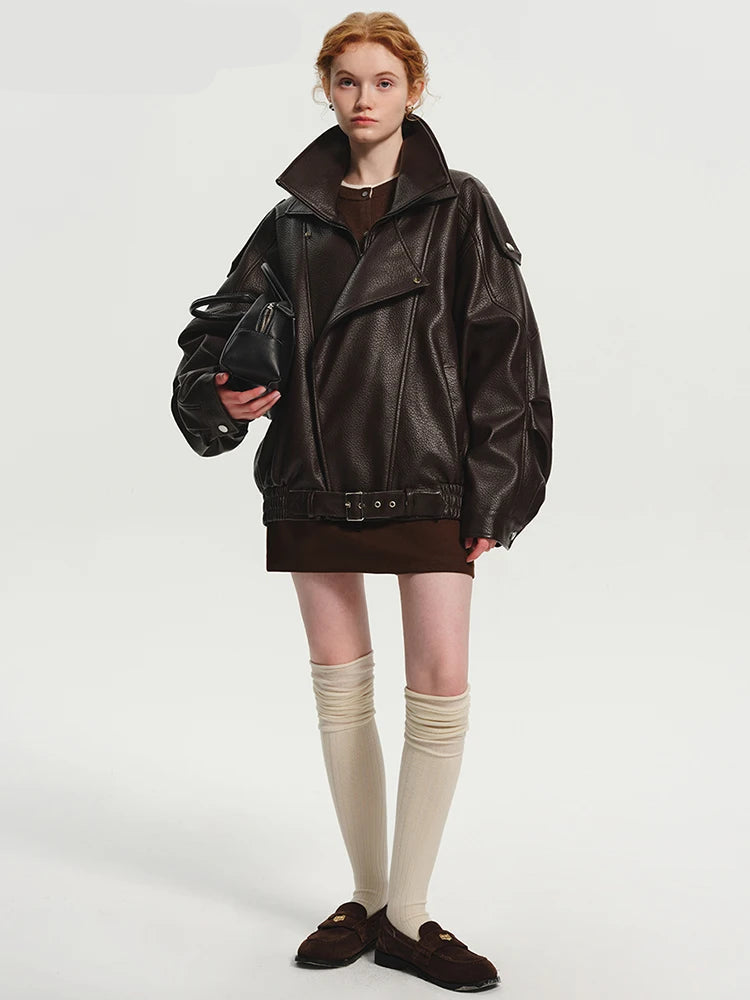 Veste Oversize Femme – Simili Cuir Rétro - Vestico