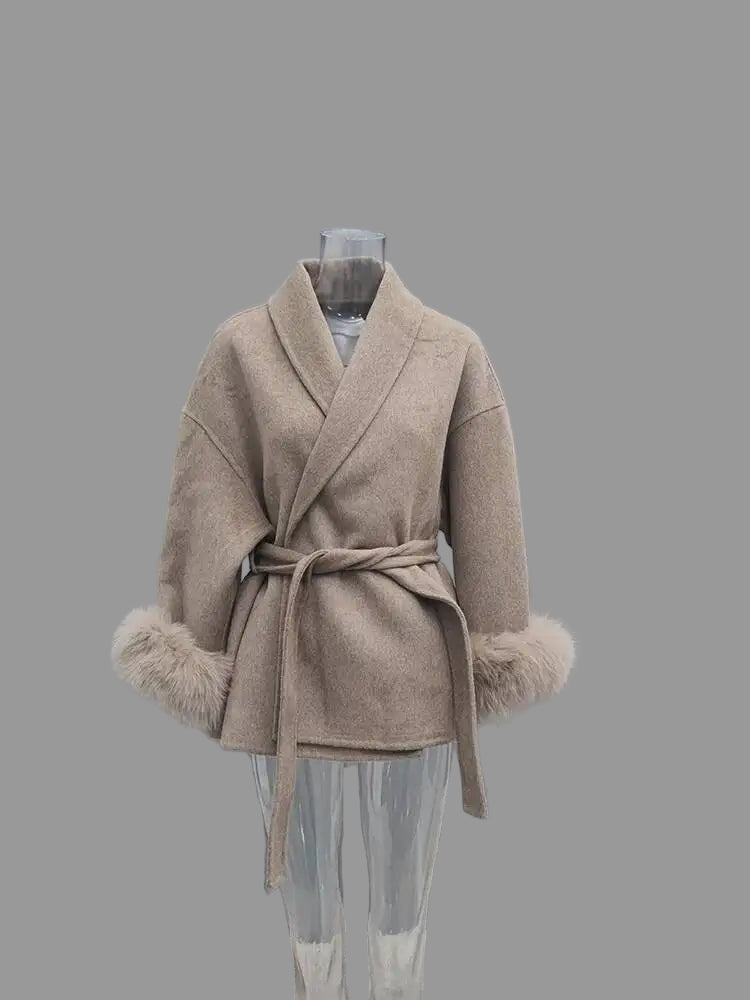 Manteau Femme OL – Patchwork Fourrure & Laine - Vestico