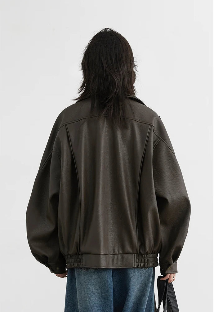 Veste Femme Similicuir – Col Rétro Chic - Vestico