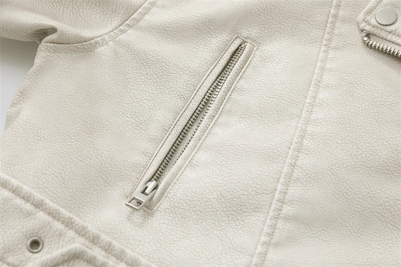 Veste Courte Femme – Simili cuir Vintage avec Ceinture - Vestico