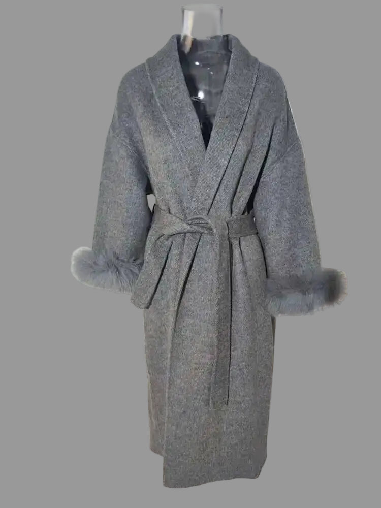 Manteau Femme OL – Patchwork Fourrure & Laine - Vestico