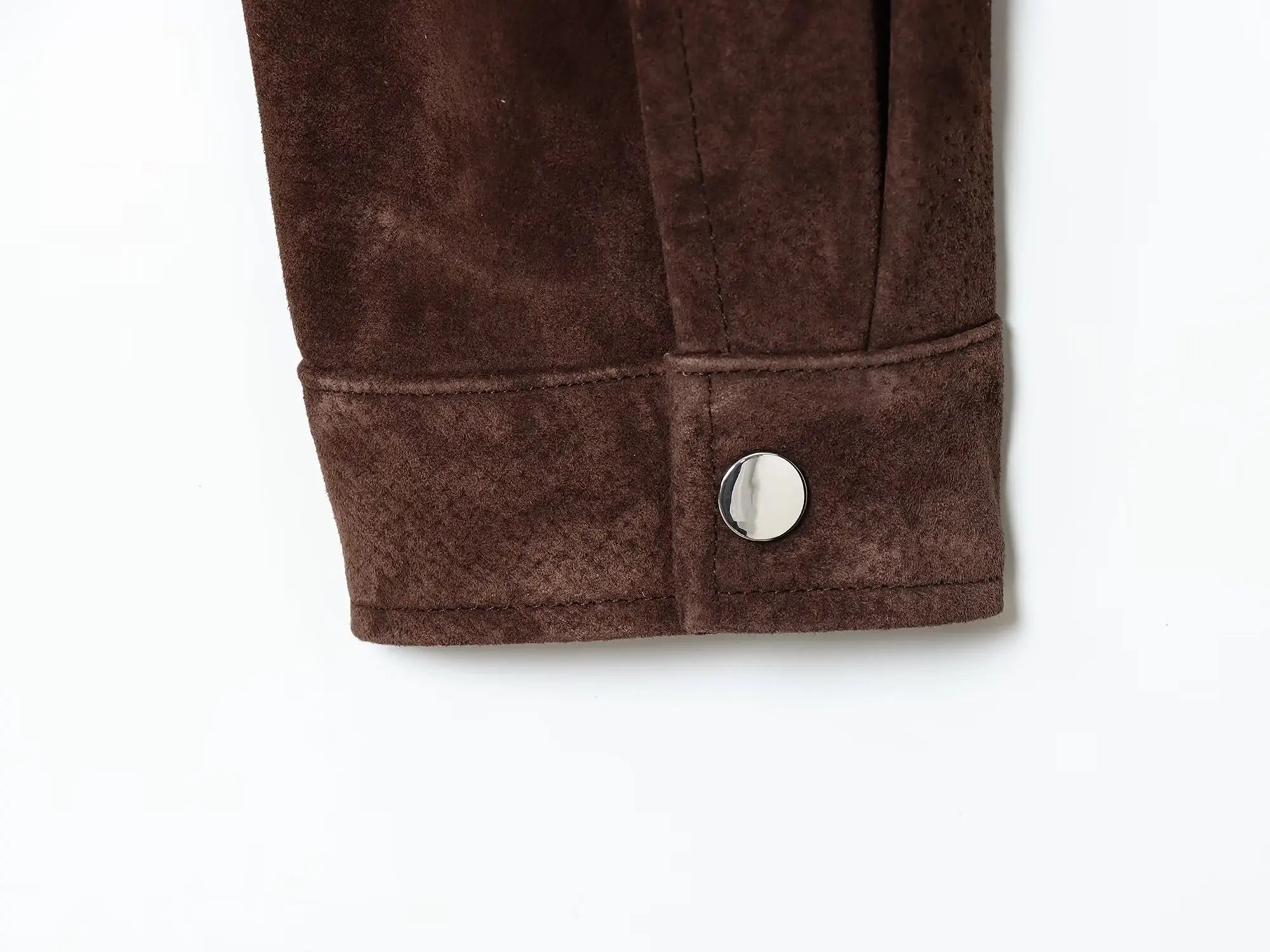 Veste femme effet suédine col montant – manteau chic automne/hiver