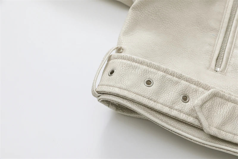 Veste Courte Femme – Simili cuir Vintage avec Ceinture - Vestico
