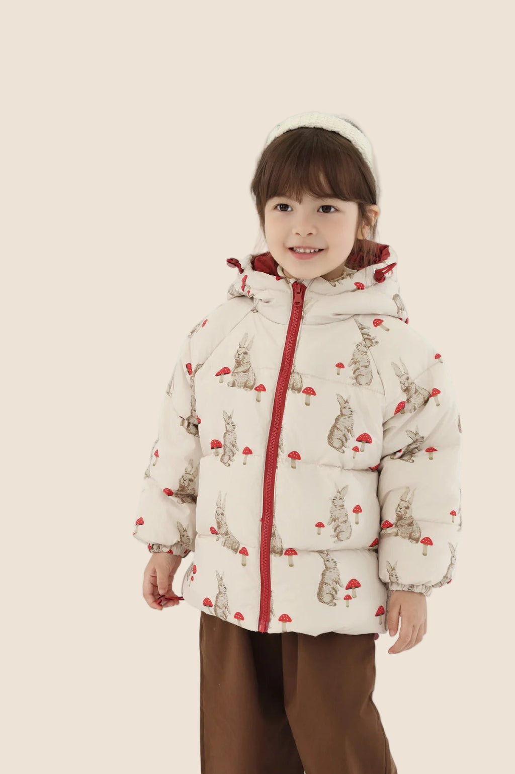 Doudoune Hiver Enfant – Motifs Lapin & Éléphant, Chaude et Coupe-Vent (18M à 7 Ans) - Vestico