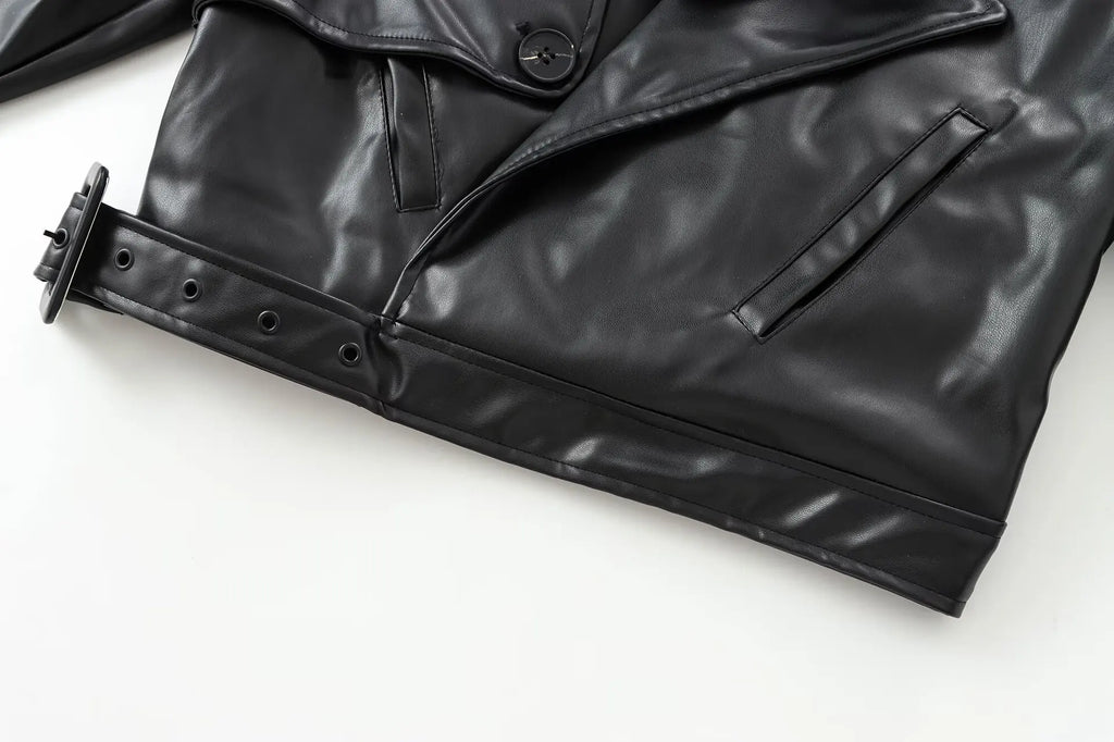 Veste PU Rouge Vin Femme – Style Street & Slim Fit - Vestico