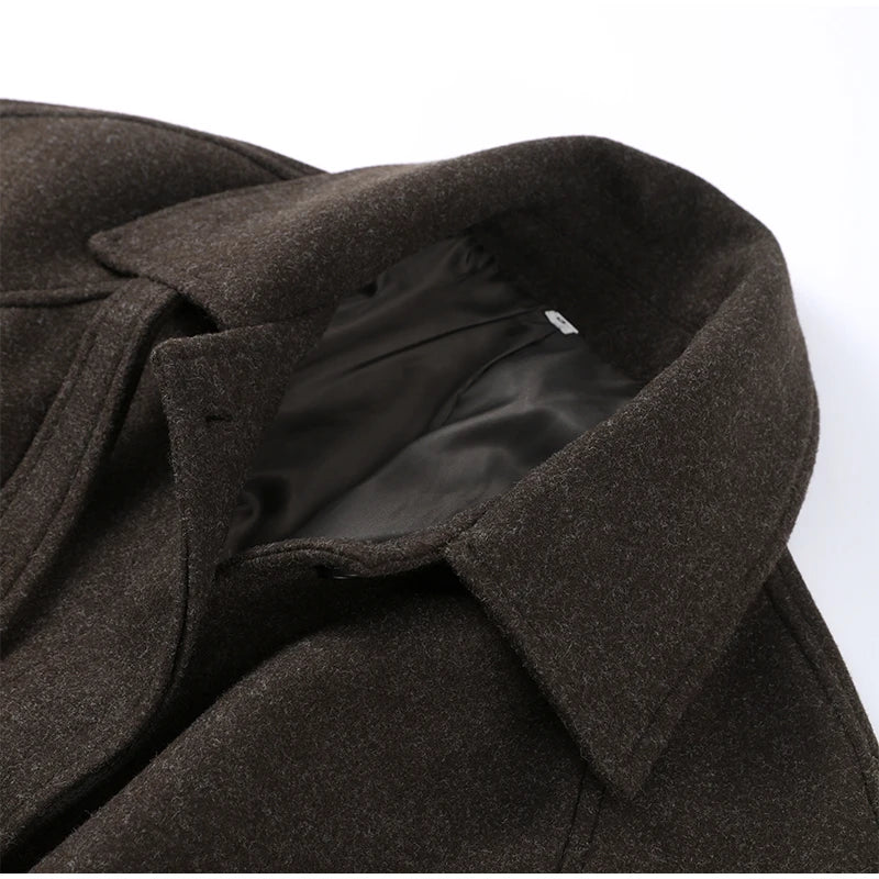 Manteau Long Élégant à Ceinture – Double Boutonnage Gris pour l’Automne/Hiver - Vestico