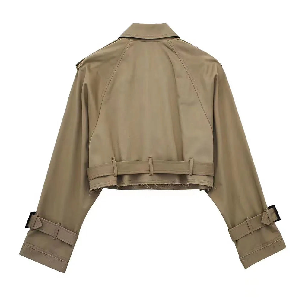 Blazer Court Femme – Double Boutonnage & Ceinture - Vestico