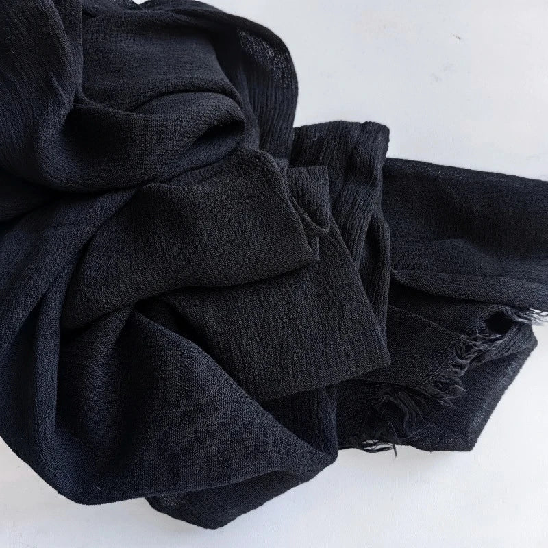 61 Colors Soft Cotton Viscose Scarf Rayon Material Muslim Hijab Mid Eastern Plain Solid Color Headscarf With Tassel - Vestico