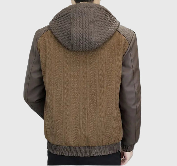 Veste Homme Hiver en Similicuir Épais – Style Streetwear avec Col Revers - Vestico