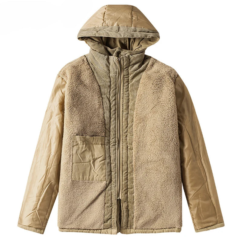 Parka Homme Chaude à Capuche Amovible – Veste Hiver LZLLTT en Polaire et Coton Décontractée - Vestico