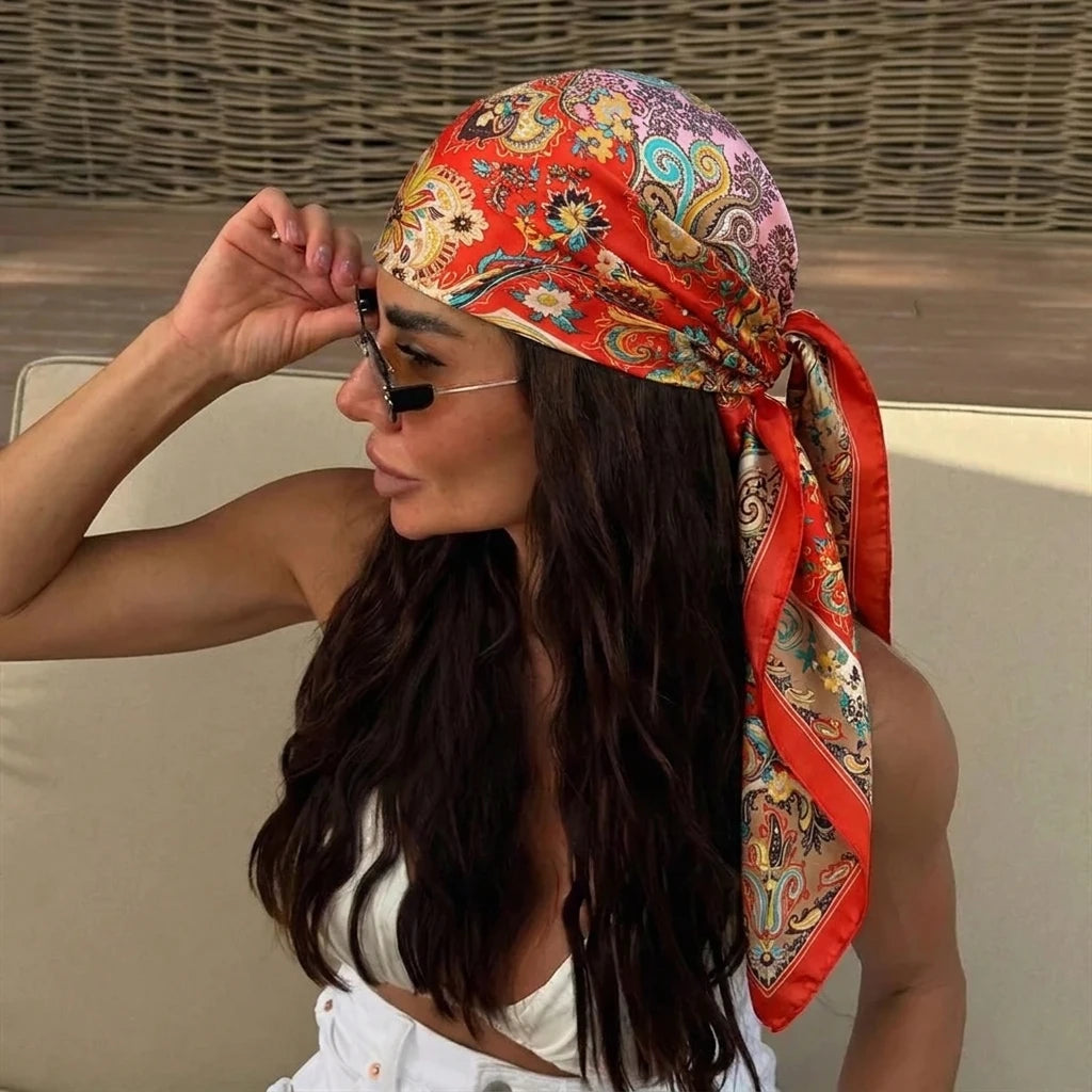 2026 Dot Print Square Scarf For Women Silk Shawl Neckerchief Female Hair Bands Head Wraps Headband Foulard Satin Hijab Bandana - Vestico