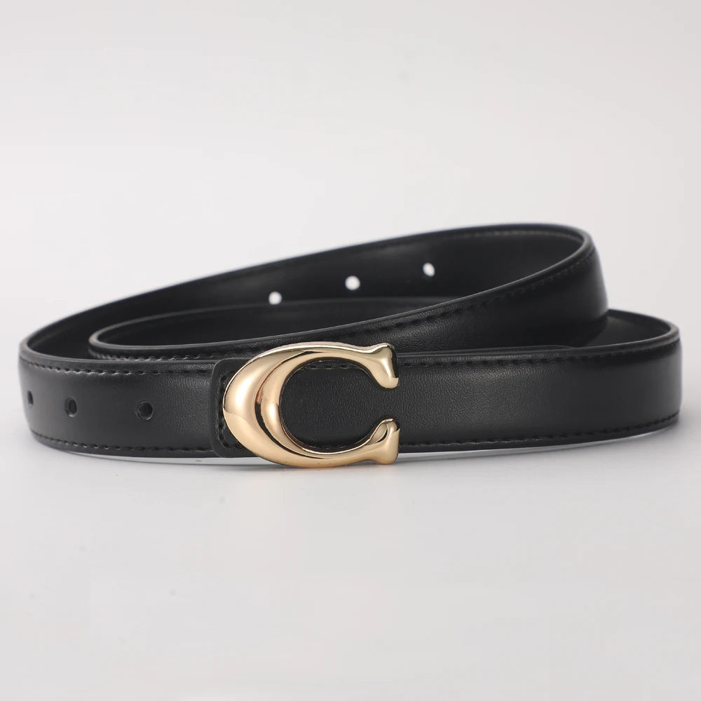 Ceinture Femme en PU – Boucle C Élégante & Style Casual