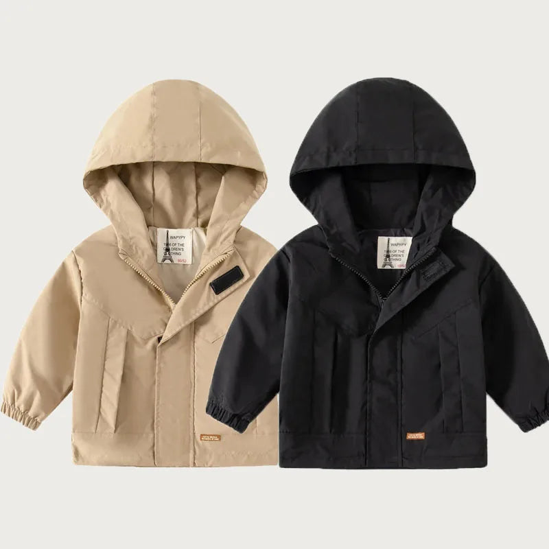 Kids Clothes Windbreaker Coats 2023 Spring Autumn New Boys Trench Jacket Children Windproof Hooded Outerwear 2-6 Years - Vestico