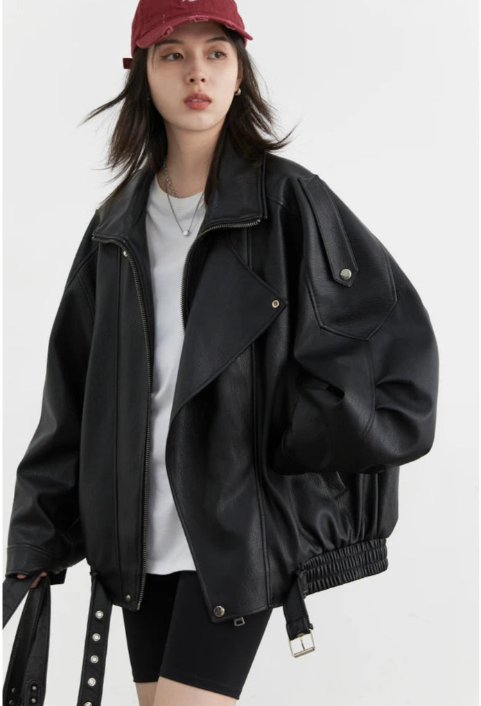 Veste Femme Similicuir – Col Rétro Chic - Vestico