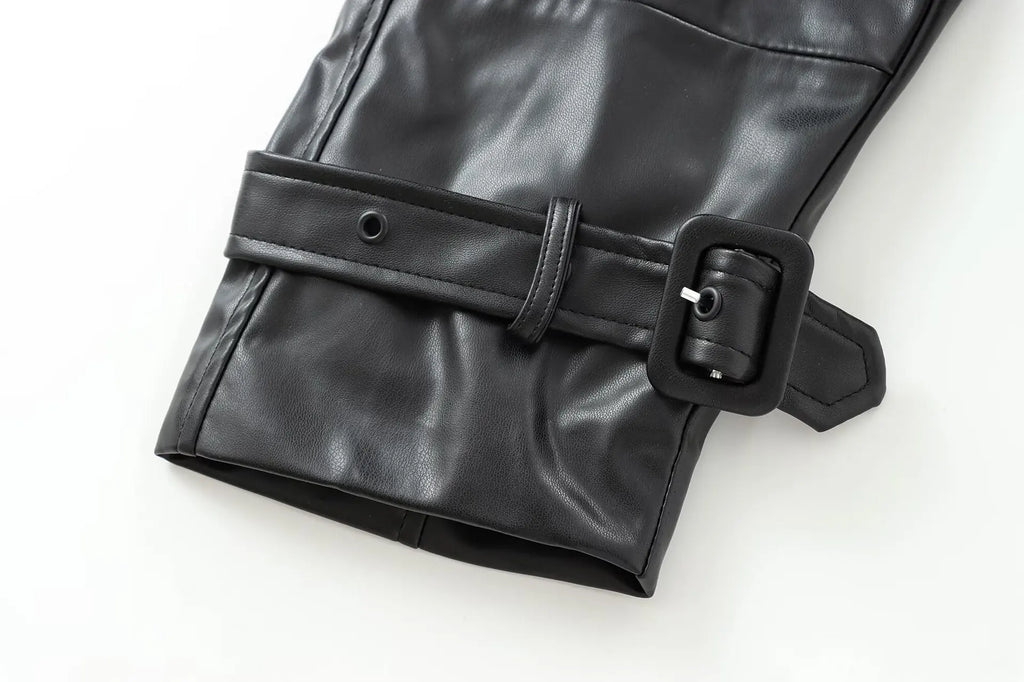 Veste PU Rouge Vin Femme – Style Street & Slim Fit - Vestico